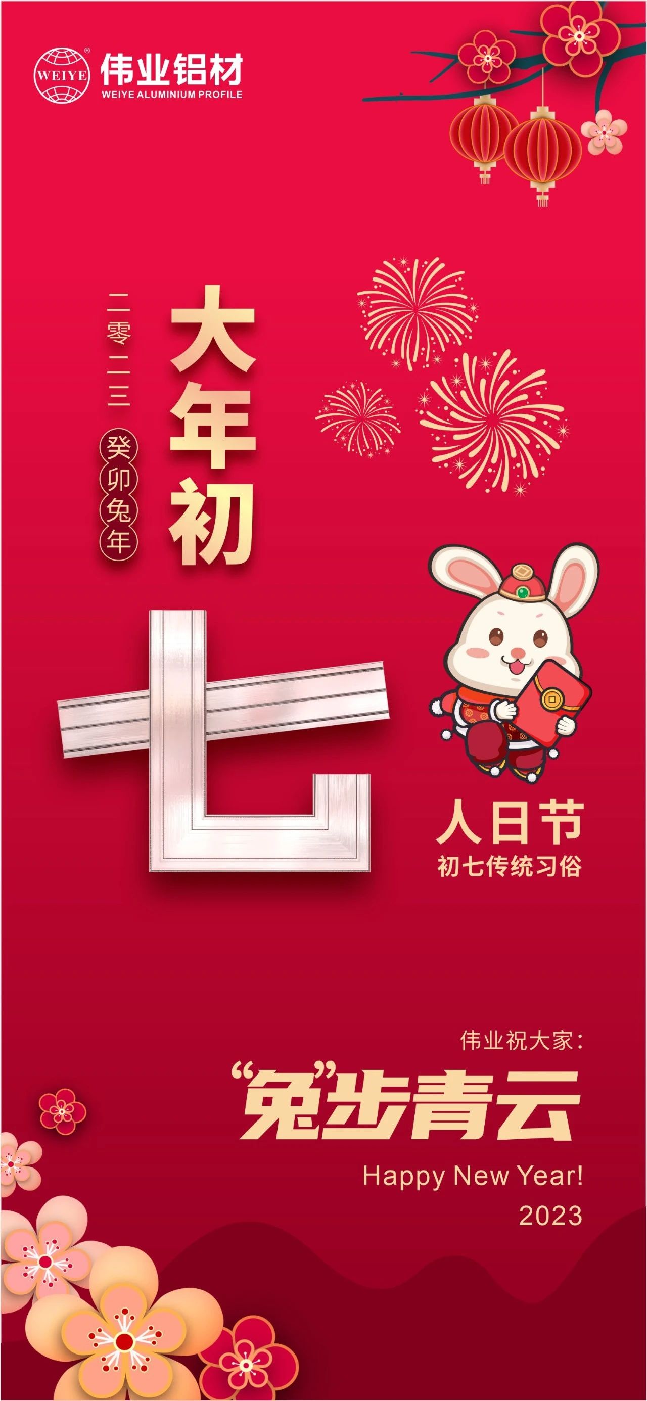 大年初七·人日节｜尊龙凯时人生就是搏祝您“兔”步青云！